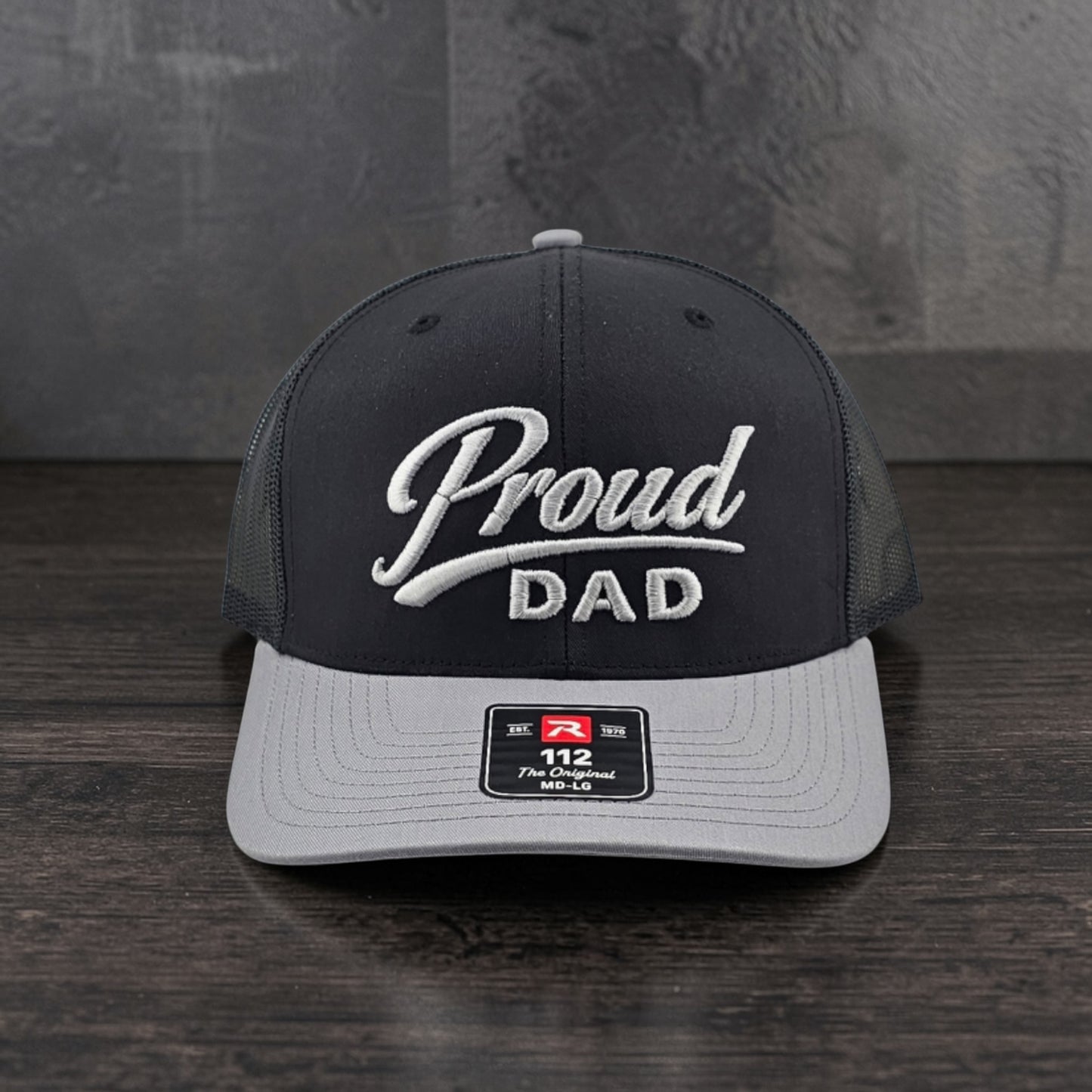 Proud Dad 3D Puff Embroidered Richardson 112 Snapback Trucker Hat