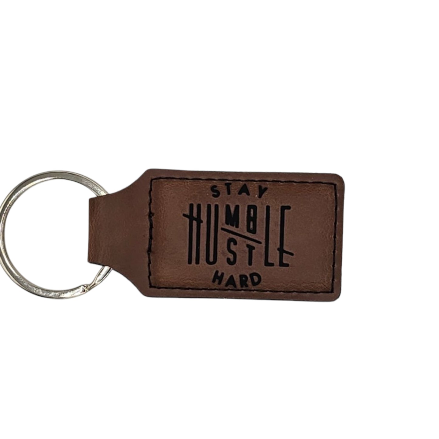 Engraved Leatherette Keychain - Various Designs & Colors, 1.3 Inch x 2.7 Inch, Durable Leatherette with Permanent Laser-Engraved Design