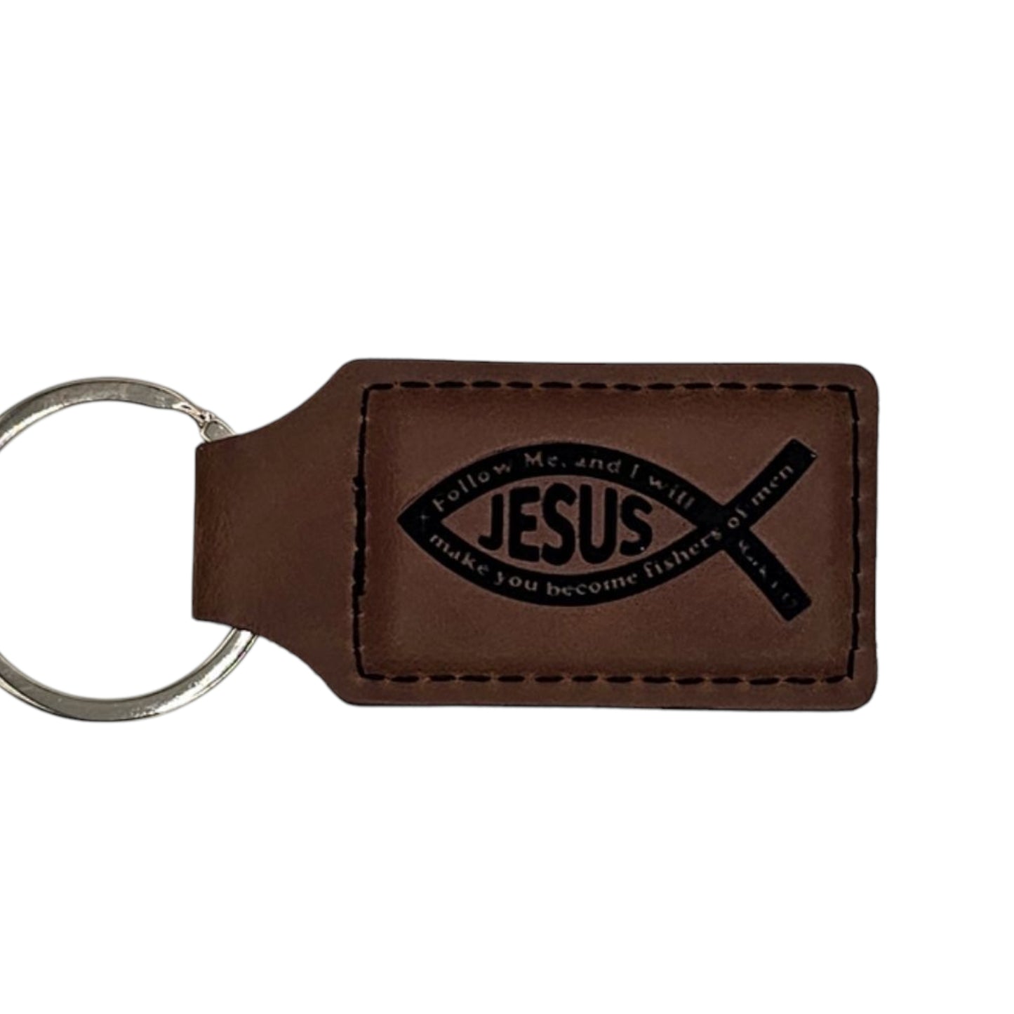 Engraved Leatherette Keychain - Various Designs & Colors, 1.3 Inch x 2.7 Inch, Durable Leatherette with Permanent Laser-Engraved Design