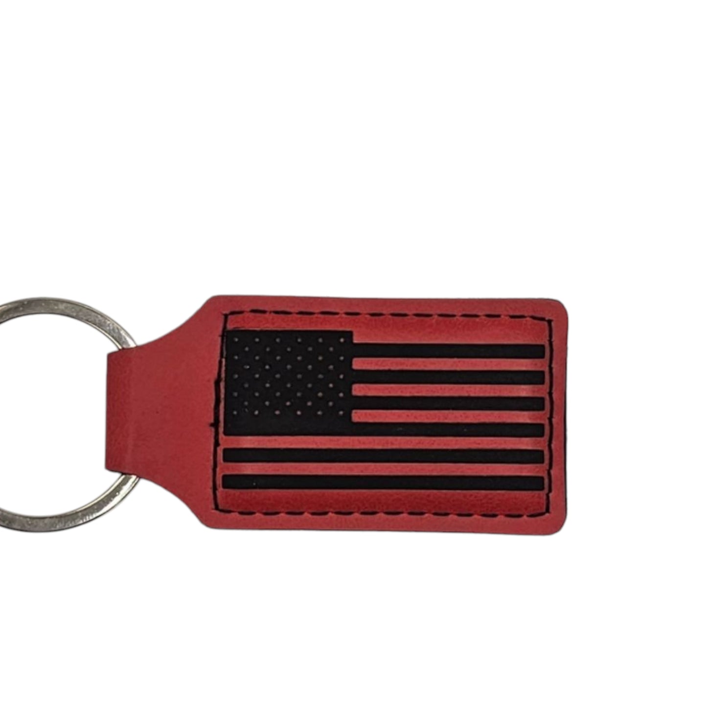 Engraved Leatherette Keychain - Various Designs & Colors, 1.3 Inch x 2.7 Inch, Durable Leatherette with Permanent Laser-Engraved Design