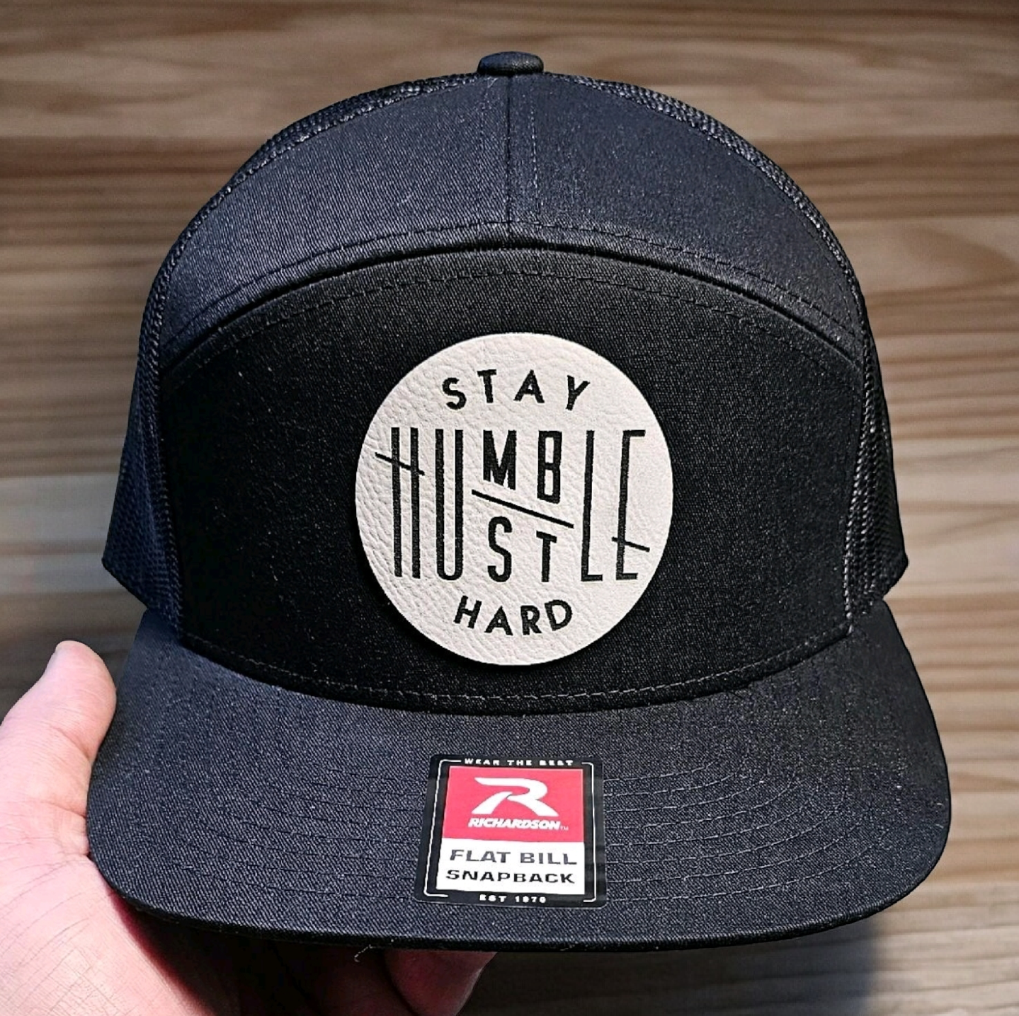 Stay Humble Hustle Hard Blue Collar,
Richardson 168 7 panel Flat Bill Hat,
Baseball Cap