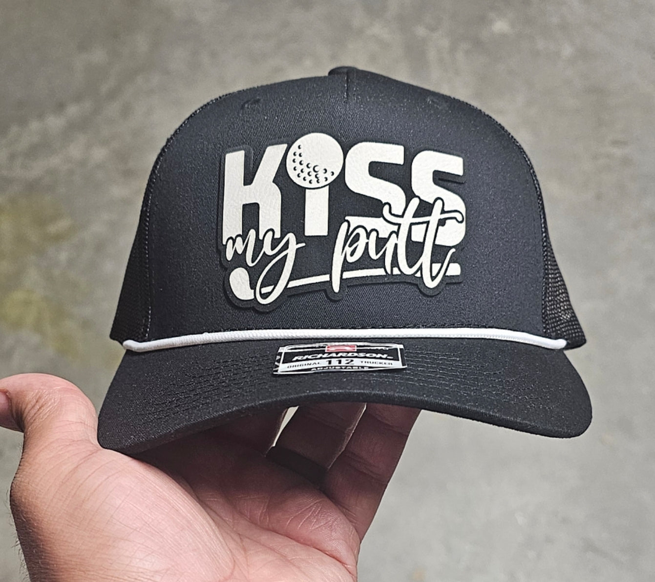 Kiss My Putt Trucker Rope Hat, Golf hat, Golf accessory, Funny golf hat, Vintage rope hat, Adjustable snapback hat, Richardson112, Dad Hat, Father Hat, Grandfather Hat, Uncle Hat, Breathable golf cap, Stylish golf gear, Unique golf gifts