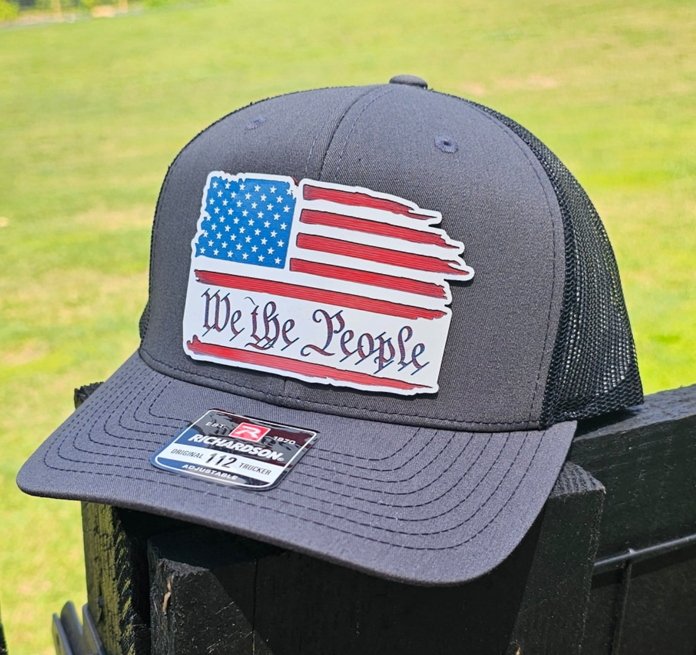 American Flag, We The People, full color acrylic patch, Richardson 112 Hat