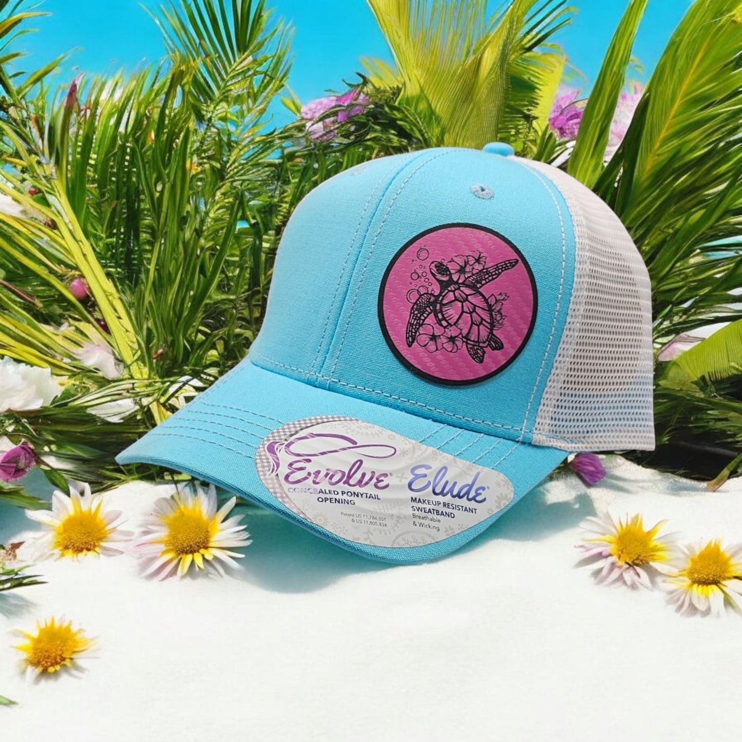 Sea Turtle, Ladies Snapback Trucker Hat