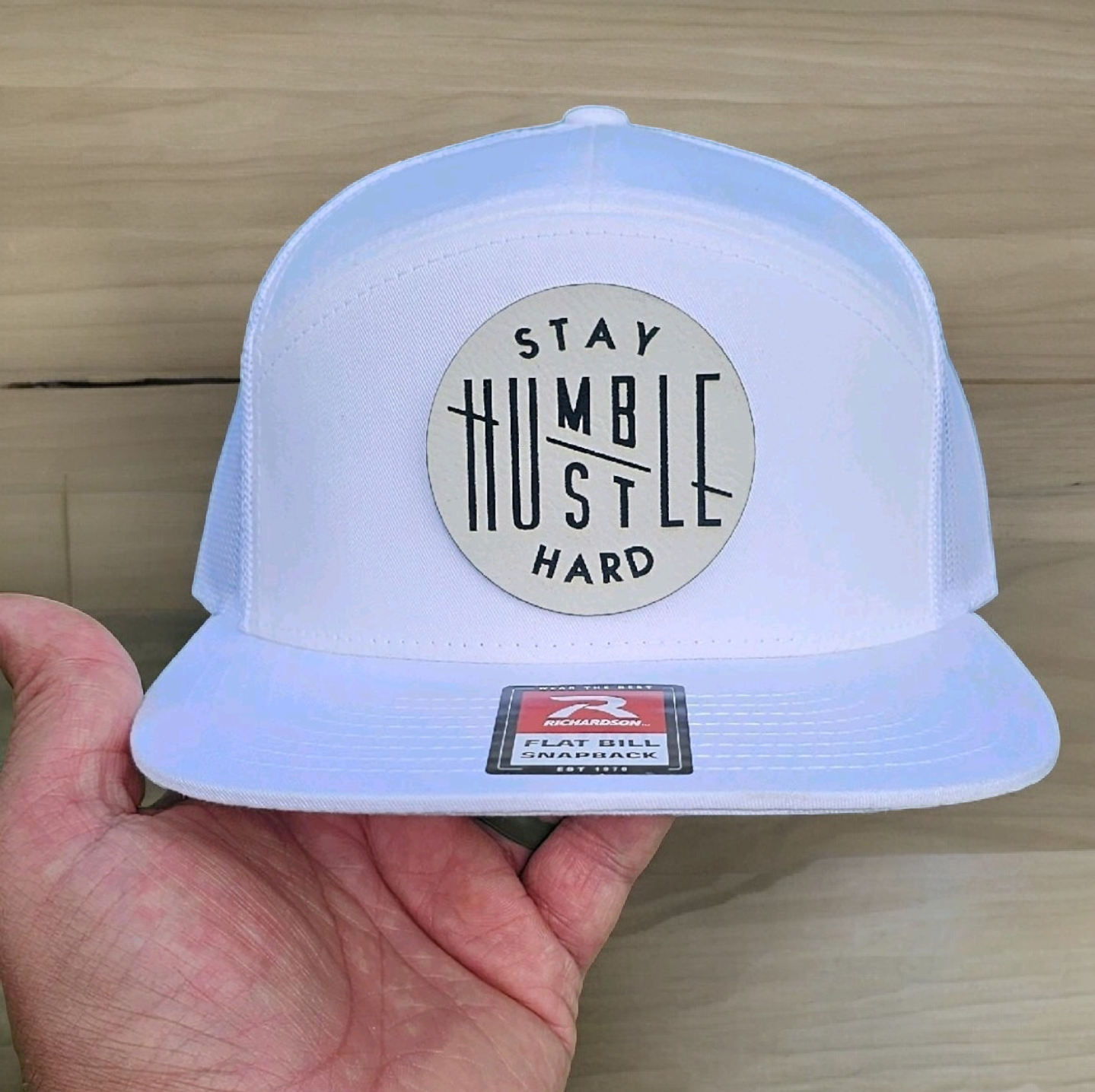 Stay Humble Hustle Hard Blue Collar,
Richardson 168 7 panel Flat Bill Hat,
Baseball Cap