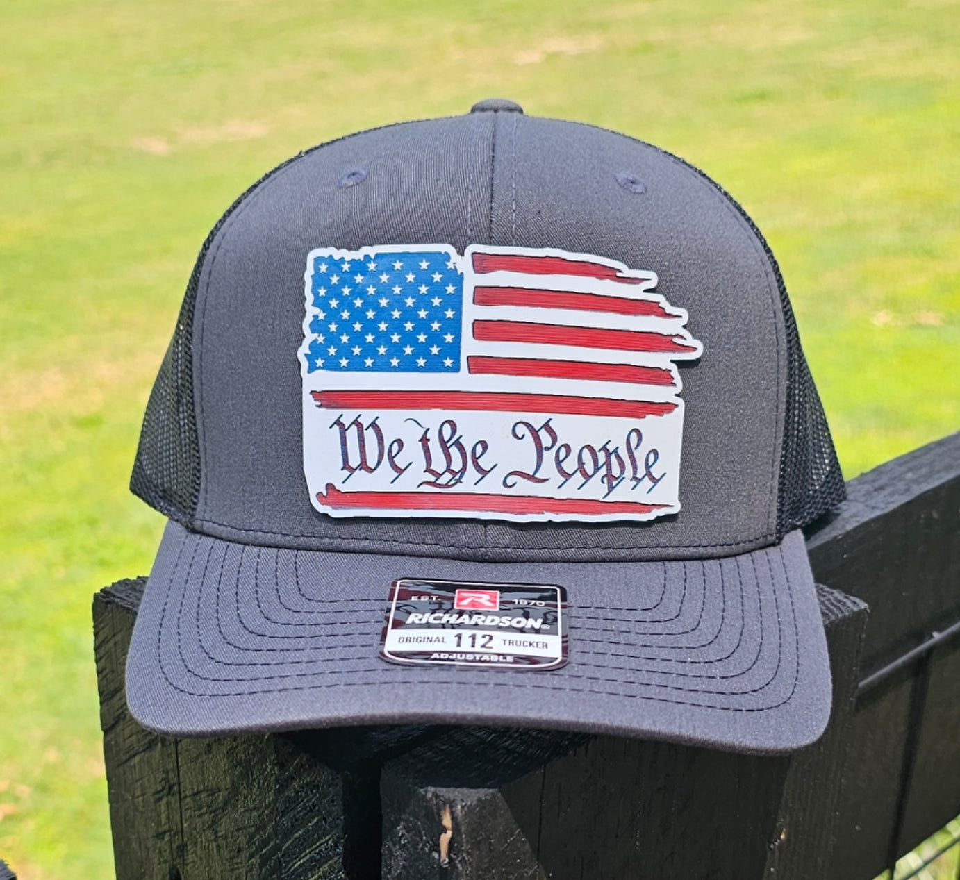 American Flag, We The People, full color acrylic patch, Richardson 112 Hat