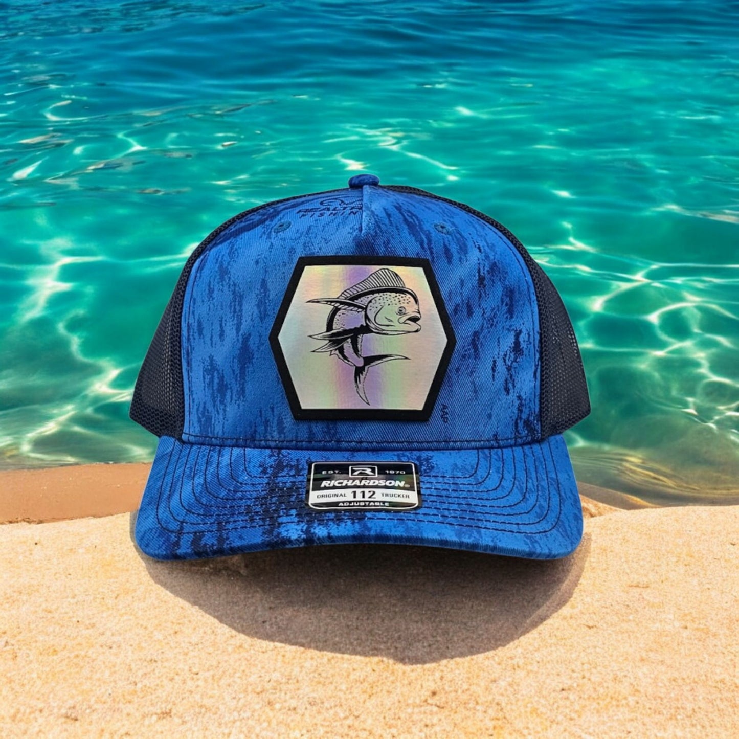 Mahi Mahi, Richardson 112P5P Snapback Fishing Trucker Hat