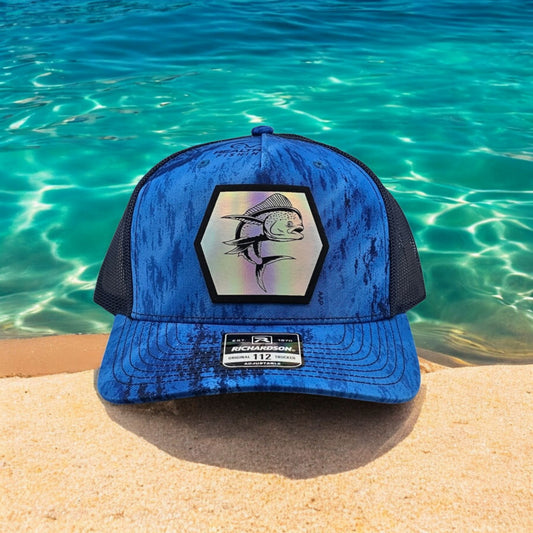 Mahi Mahi, Richardson 112P5P Snapback Fishing Trucker Hat