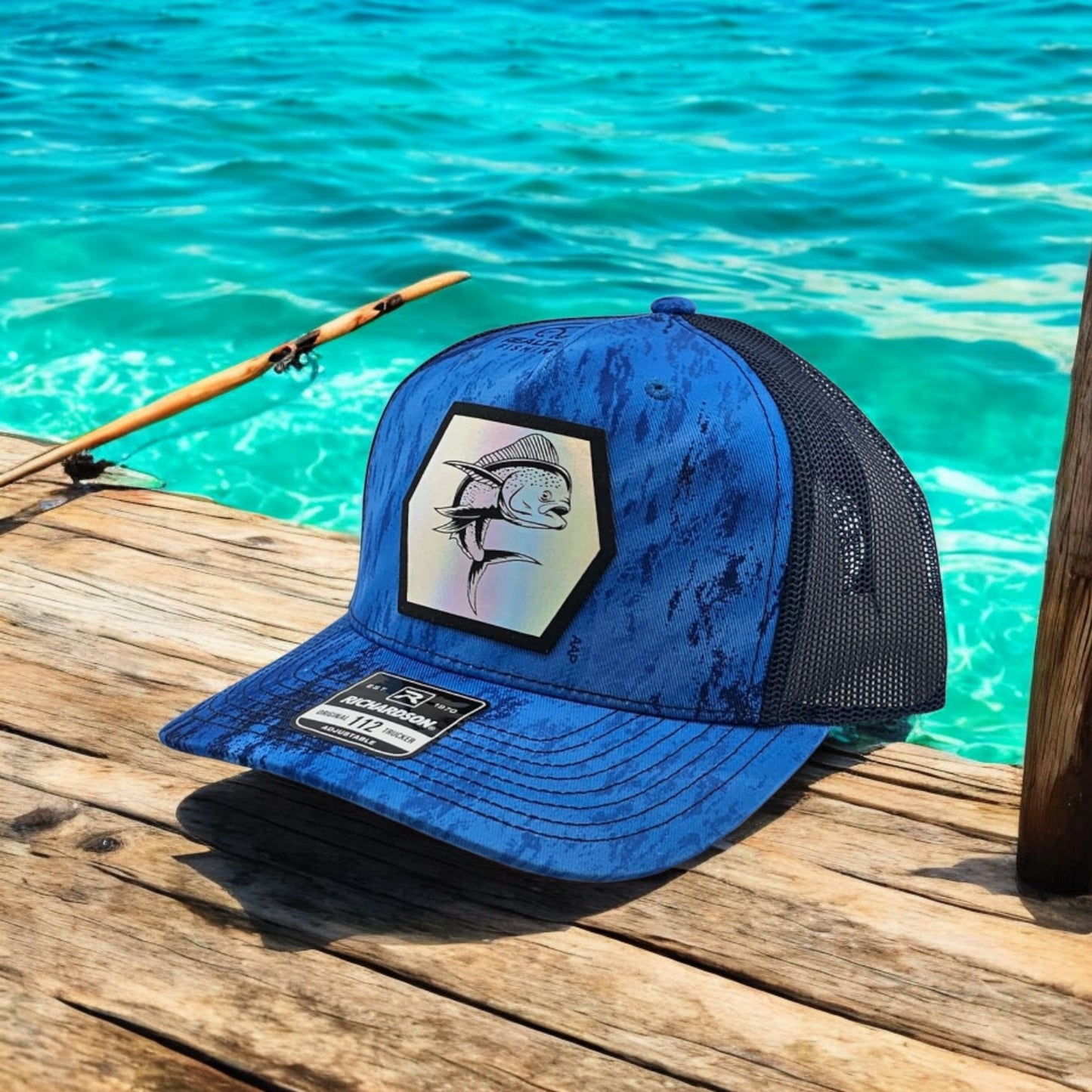 Mahi Mahi, Richardson 112P5P Snapback Fishing Trucker Hat