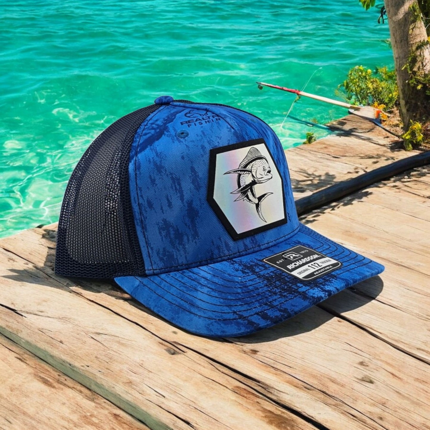 Mahi Mahi, Richardson 112P5P Snapback Fishing Trucker Hat
