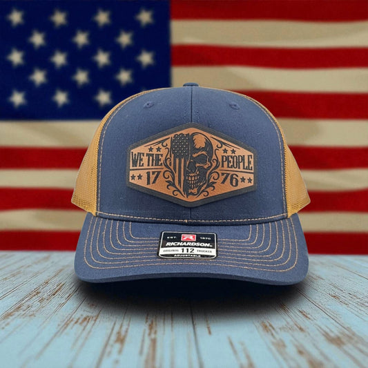We The People 1776 Skull Flag, Richardson 112 Snapback Trucker Hat