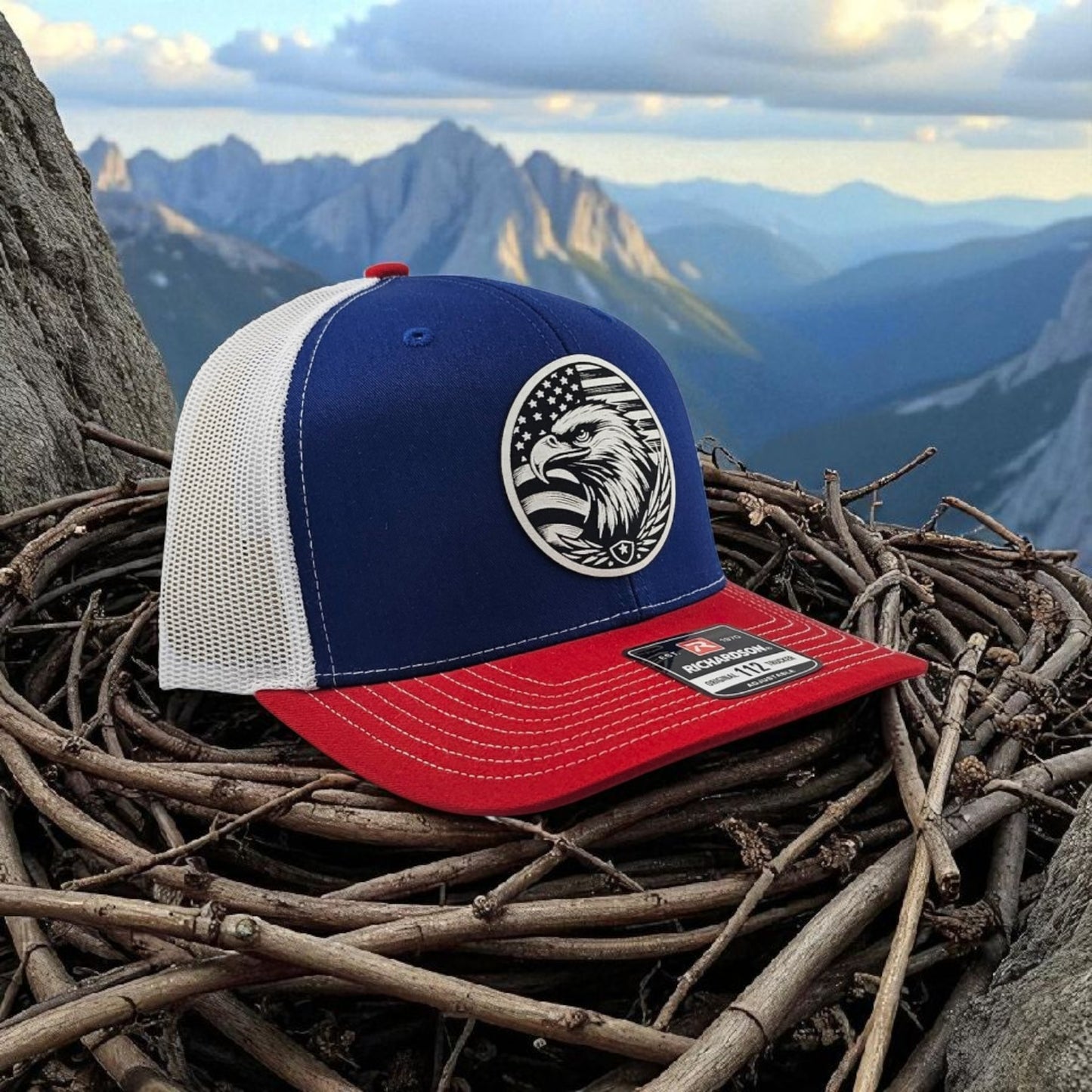 Patriot Eagle American Flag, Richardson 112 Snapback Trucker hat