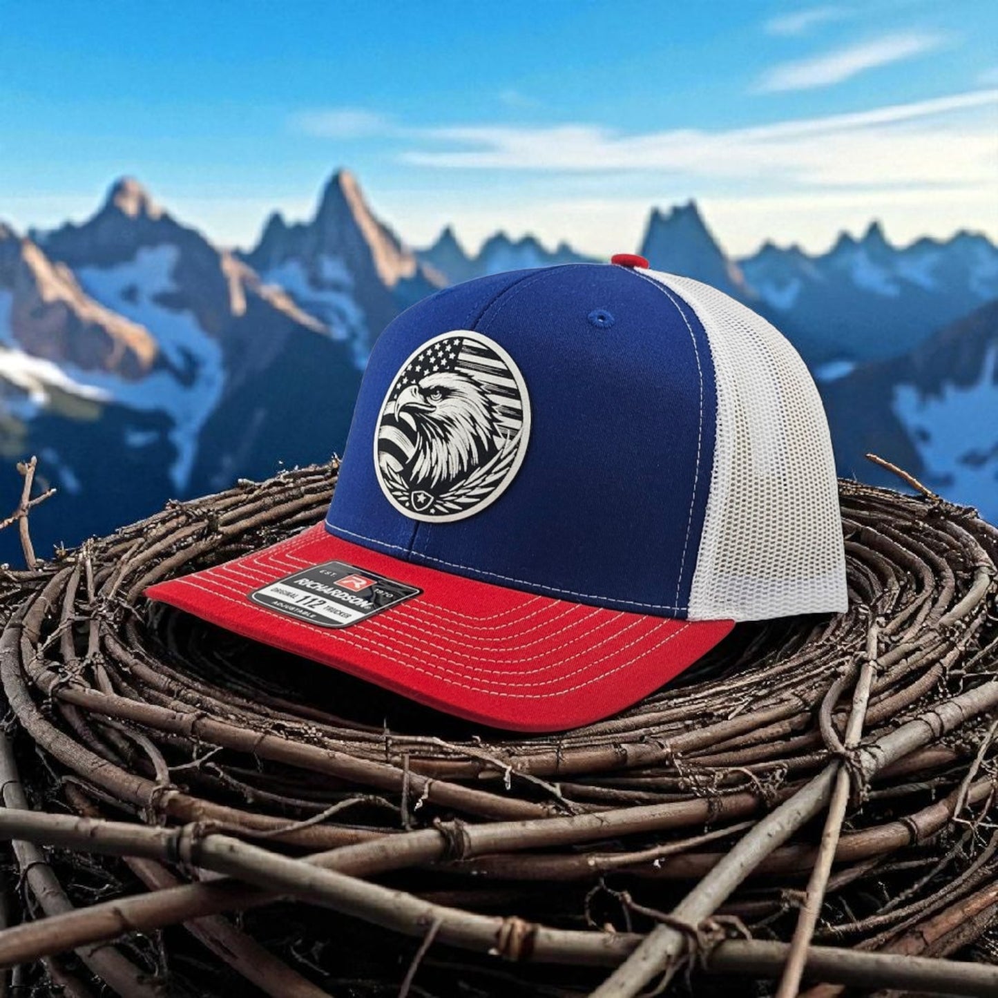 Patriot Eagle American Flag, Richardson 112 Snapback Trucker hat