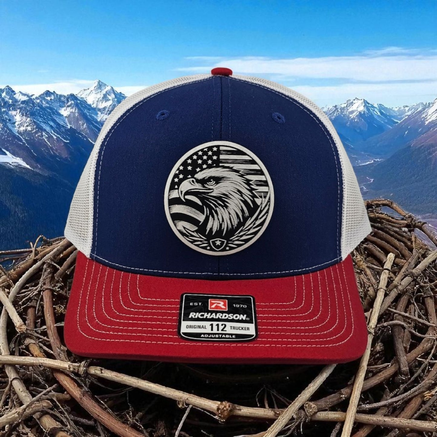 Patriot Eagle American Flag, Richardson 112 Snapback Trucker hat