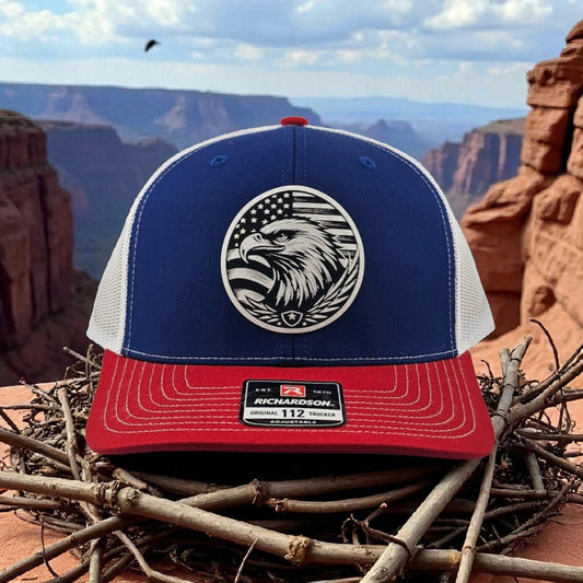 Patriot Eagle American Flag, Richardson 112 Snapback Trucker hat