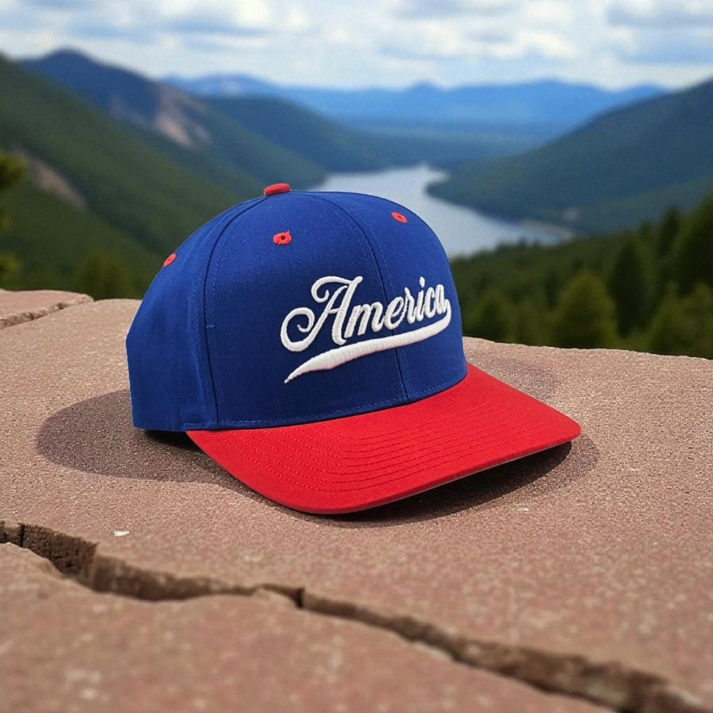 America 3D Puff Embroidered Richardson 212 Snapback Hat