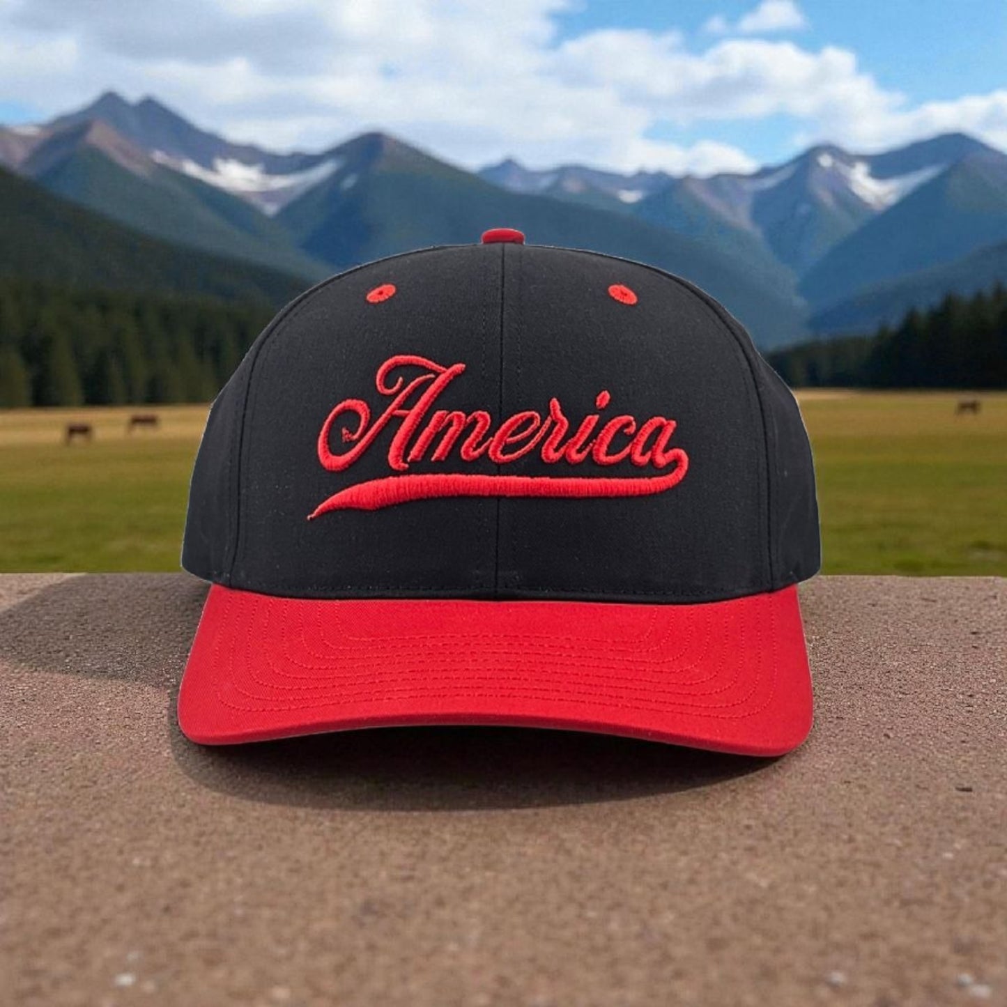 America 3D Puff Embroidered Richardson 212 Snapback Hat