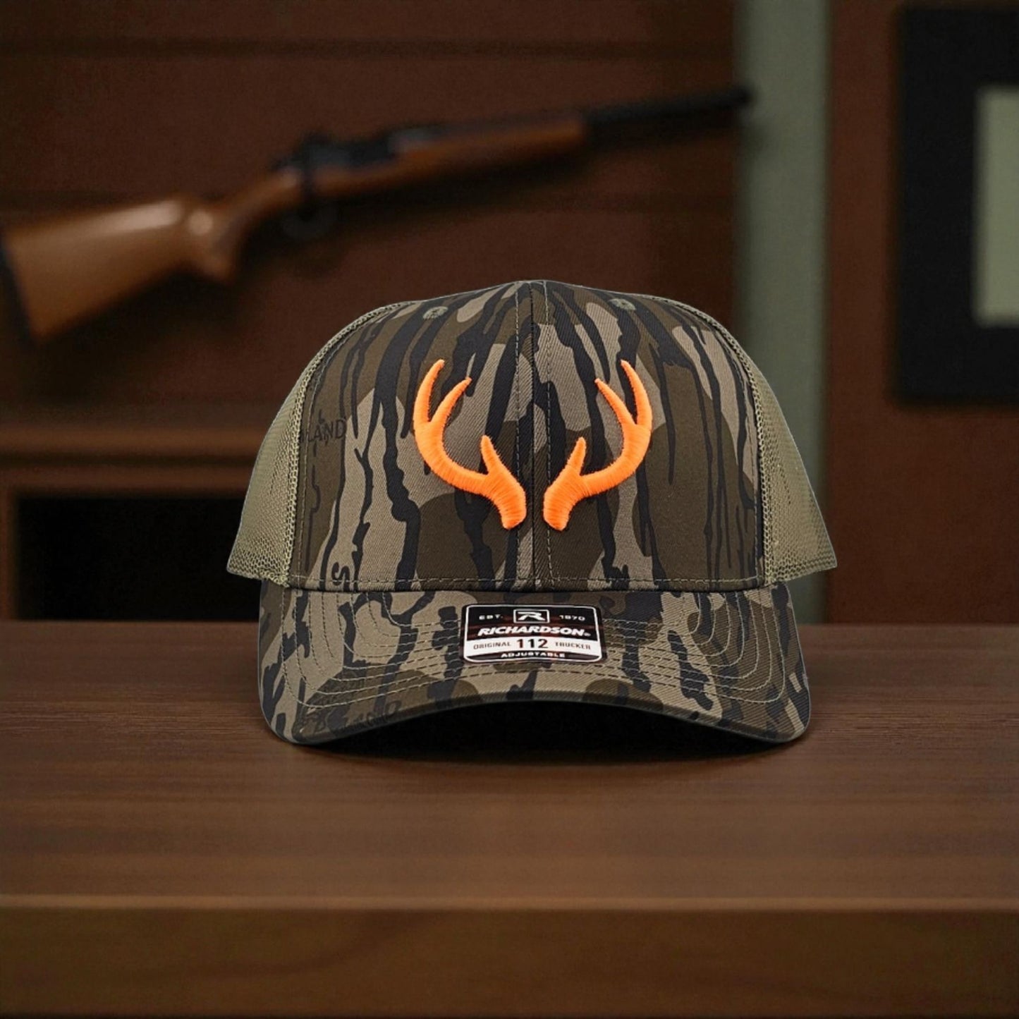 Deer Antlers 3D Puff Embroidery Richardson 112 Snapback Trucker Hat