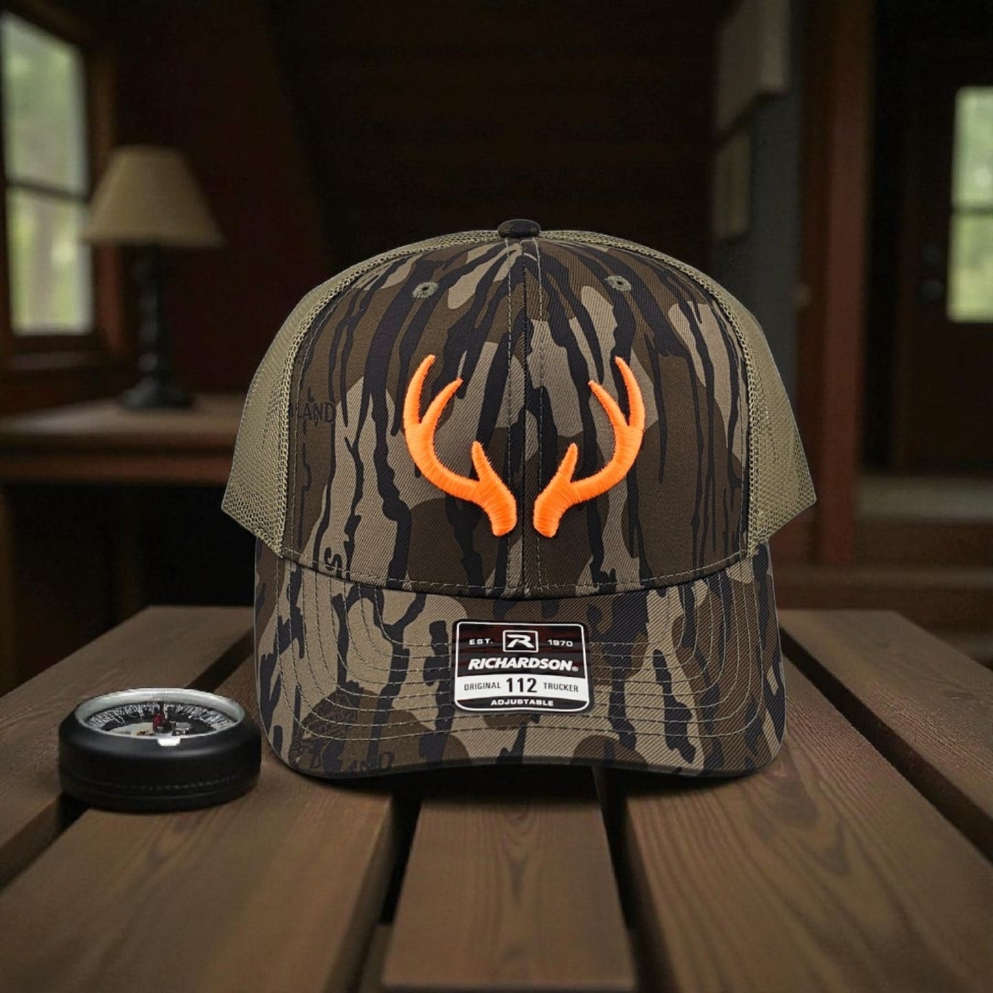 Deer Antlers 3D Puff Embroidery Richardson 112 Snapback Trucker Hat