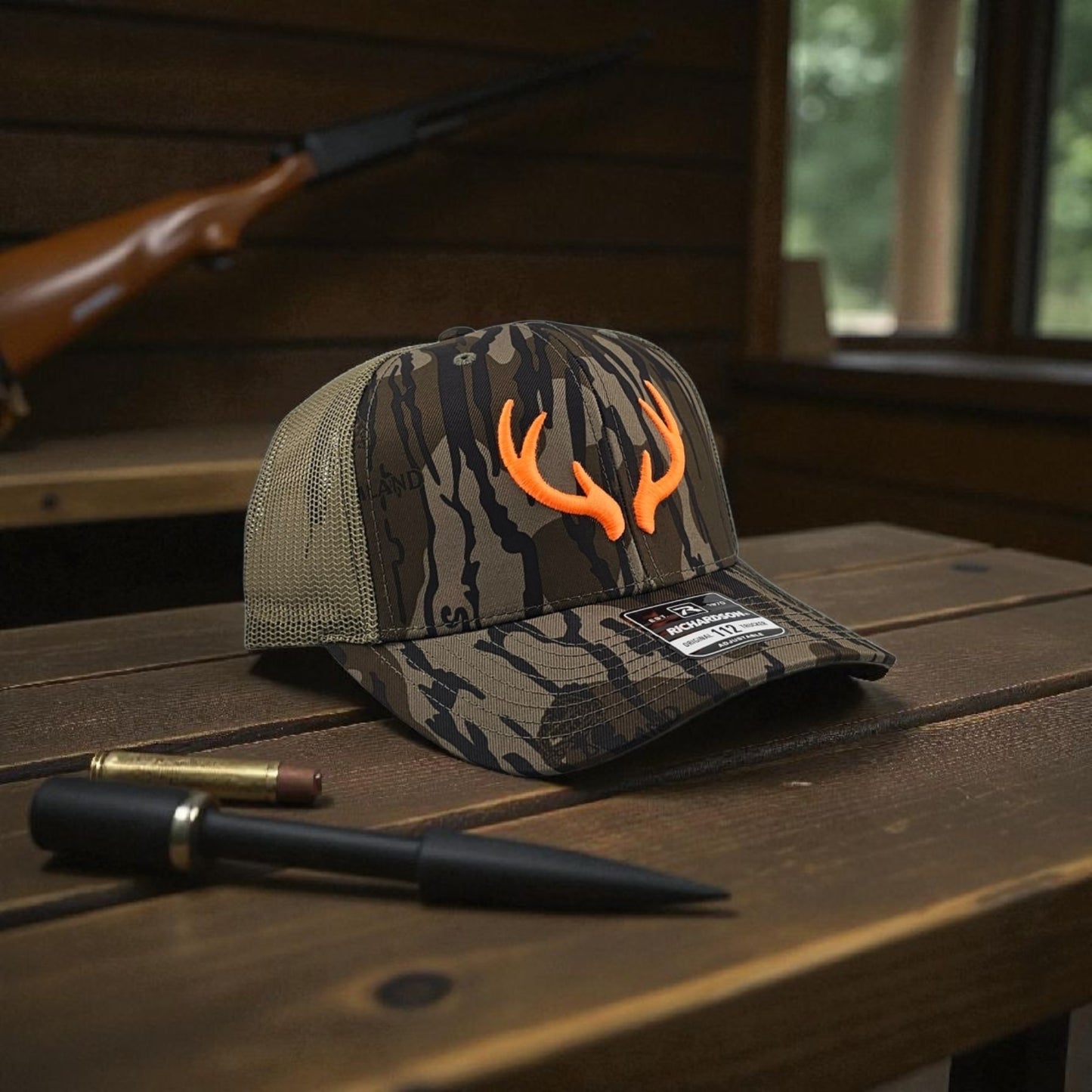 Deer Antlers 3D Puff Embroidery Richardson 112 Snapback Trucker Hat