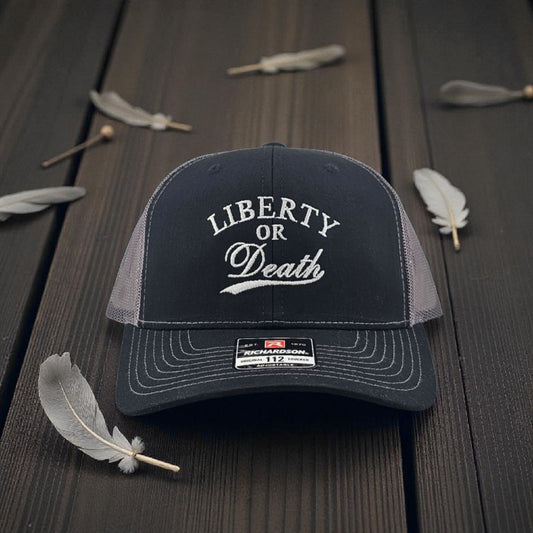 Liberty or Death Embordered Richardson 112 Snapback Trucker Hat