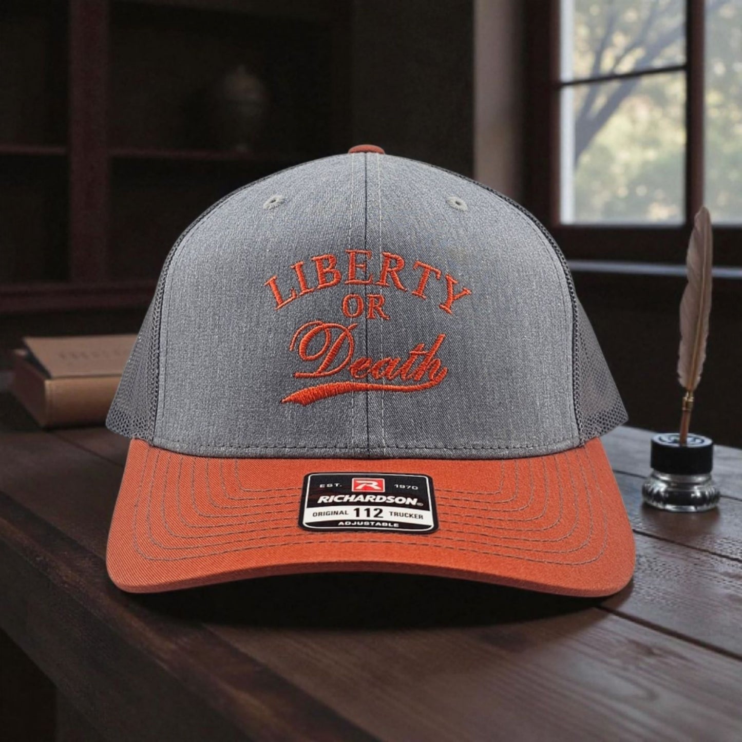 Liberty or Death Embordered Richardson 112 Snapback Trucker Hat