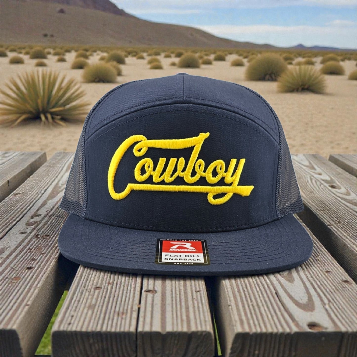 Cowboy 3D Puff Embroidered Richardson 168 Flat bill