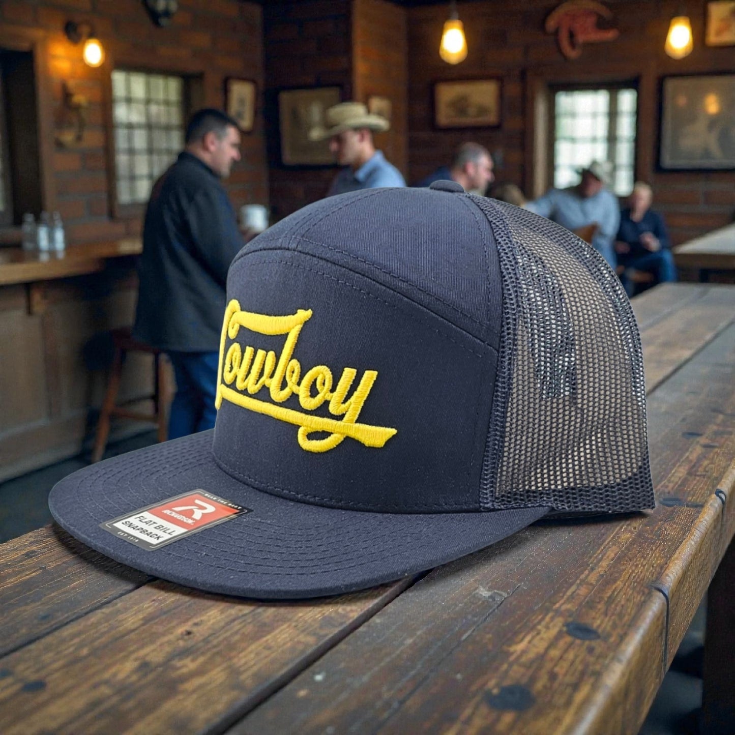Cowboy 3D Puff Embroidered Richardson 168 Flat bill