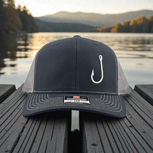 Fish Hook Embroidered, Richardson 112 Snapback Trucker Hat