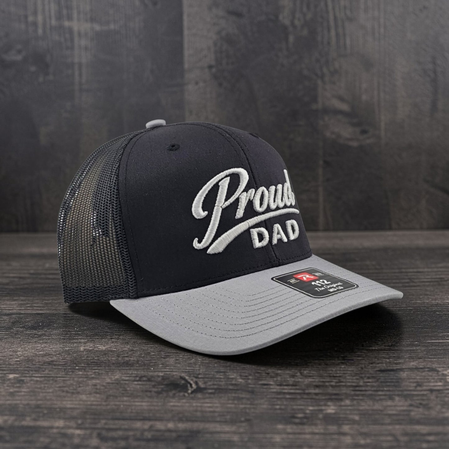 Proud Dad 3D Puff Embroidered Richardson 112 Snapback Trucker Hat