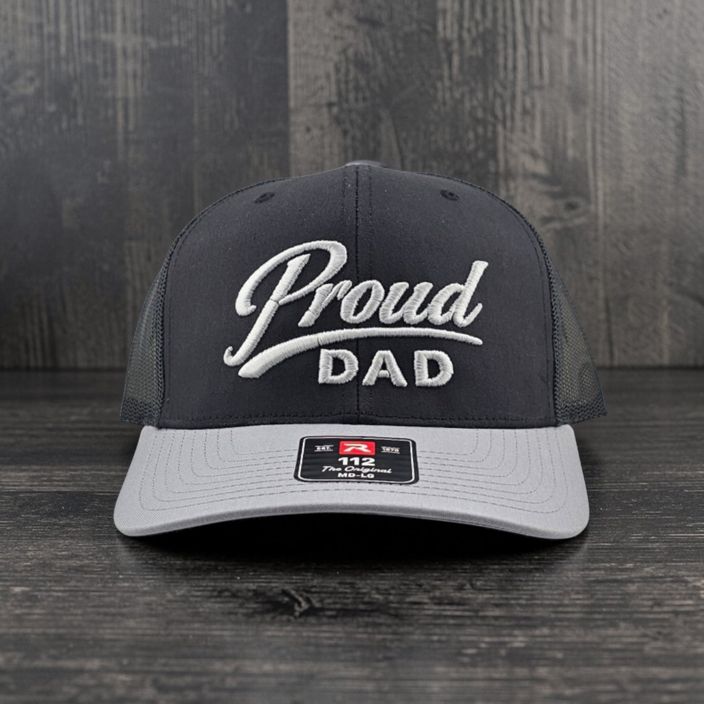 Proud Dad 3D Puff Embroidered Richardson 112 Snapback Trucker Hat