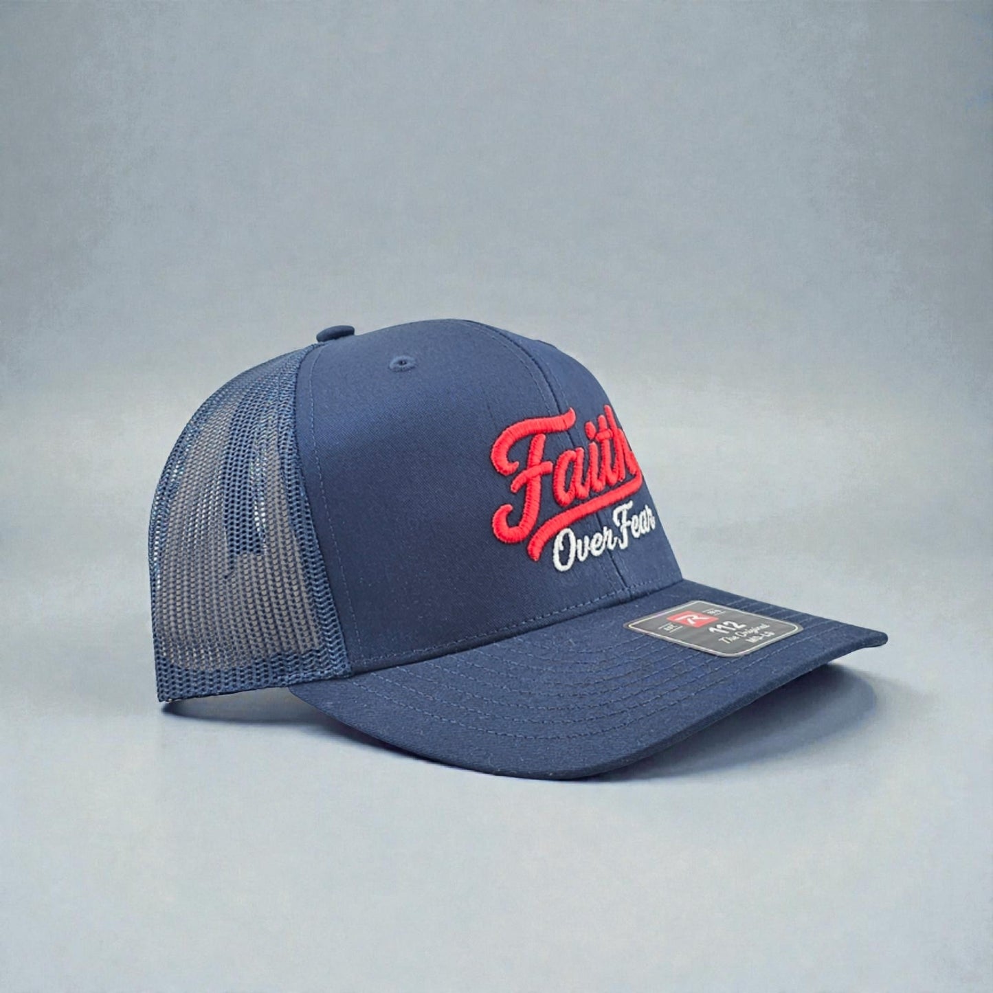 Faith Over Fear, 3D puff Embroidered, Richardson 112 Snapback Trucker Hat