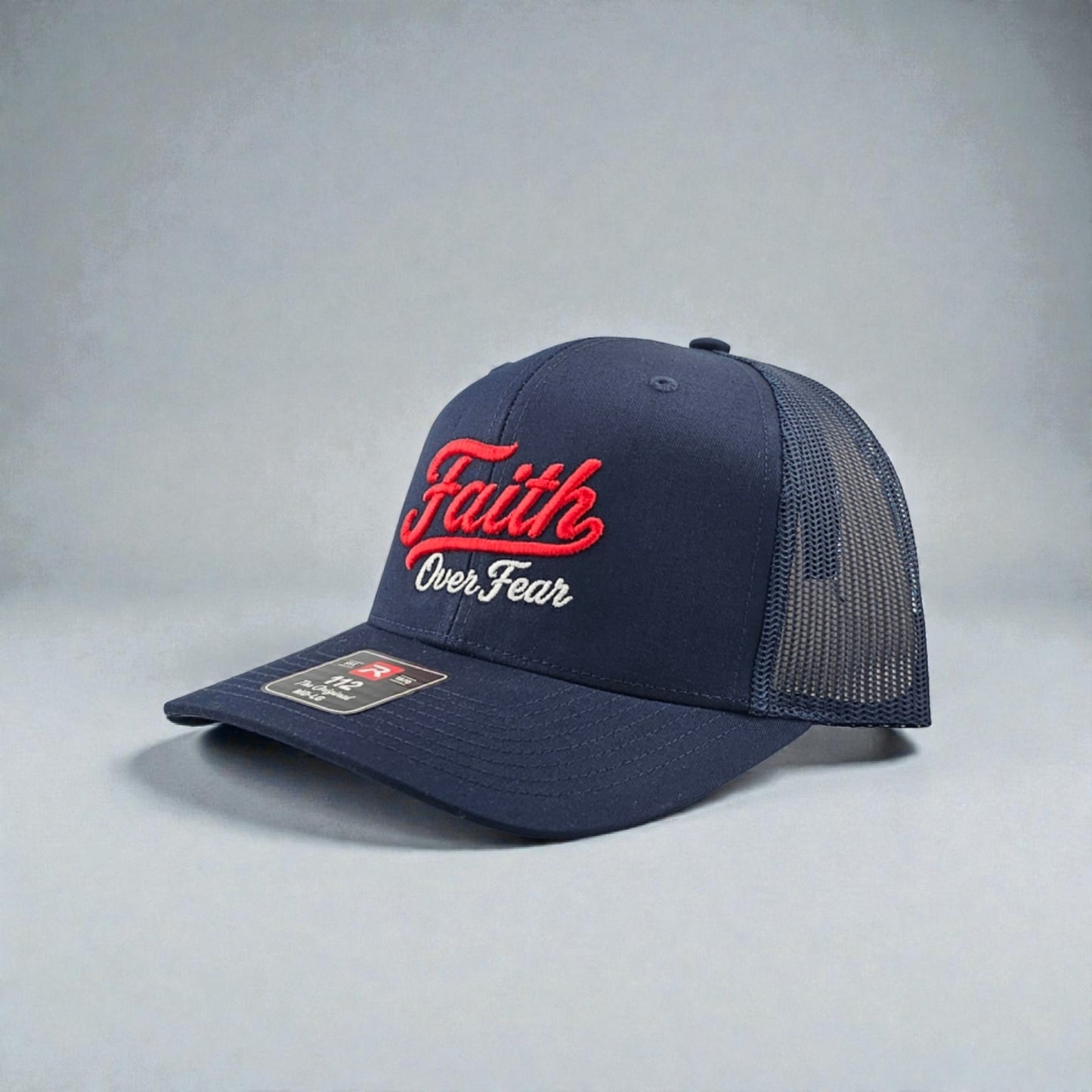 Faith Over Fear, 3D puff Embroidered, Richardson 112 Snapback Trucker Hat