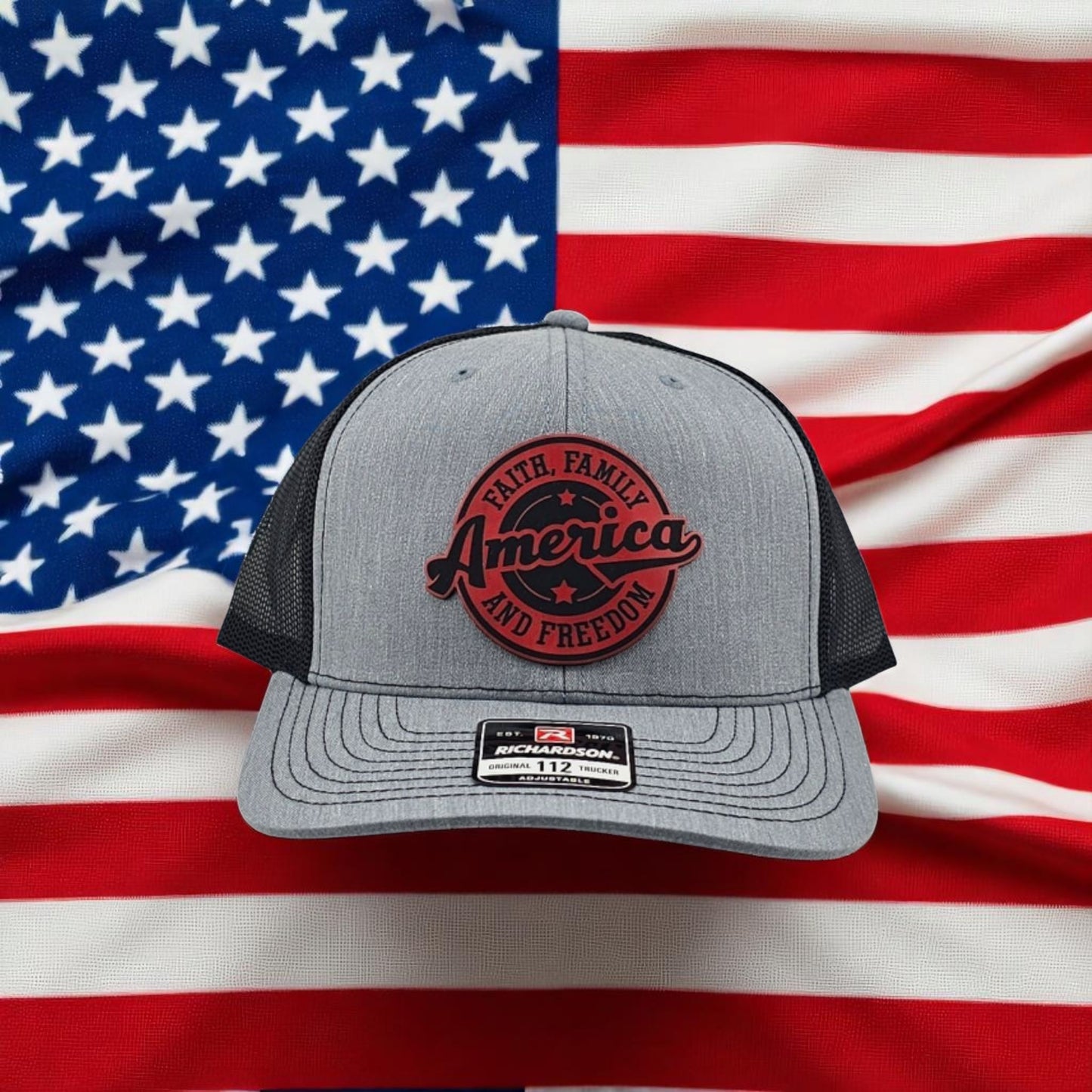America, Faith, Family, Freedom, Richardson 112 Snapback Trucker Hat