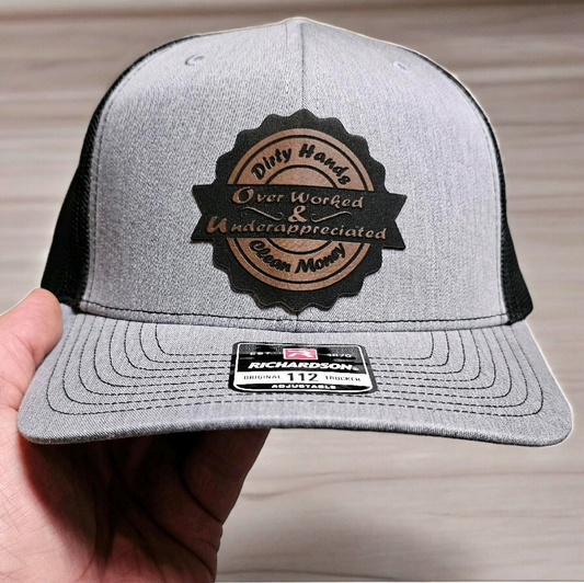 Over Worked & Underappreciated, Blue
Collar, trades, Richardson 112 hat,
Baseball Cap