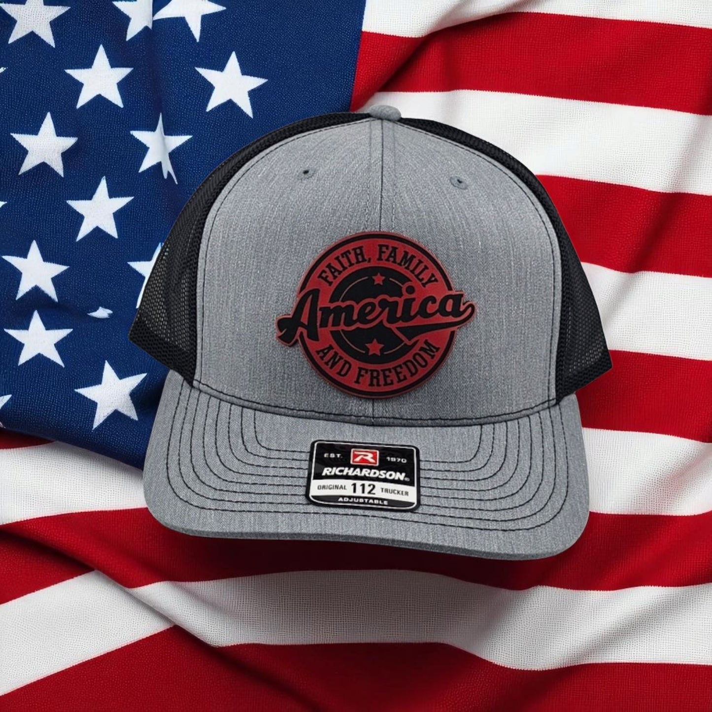 America, Faith, Family, Freedom, Richardson 112 Snapback Trucker Hat