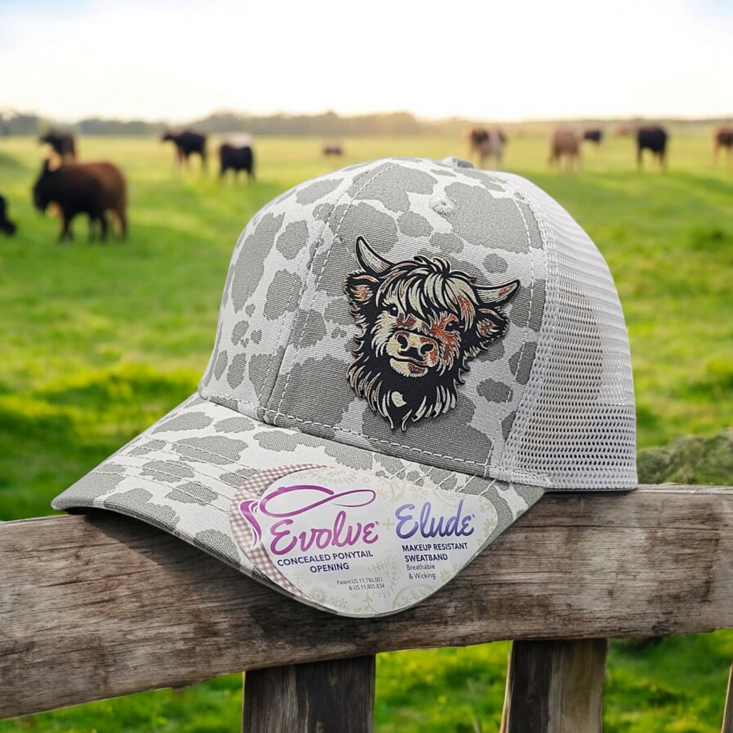 Highland Cow, Ladies Snapback Trucker Hat