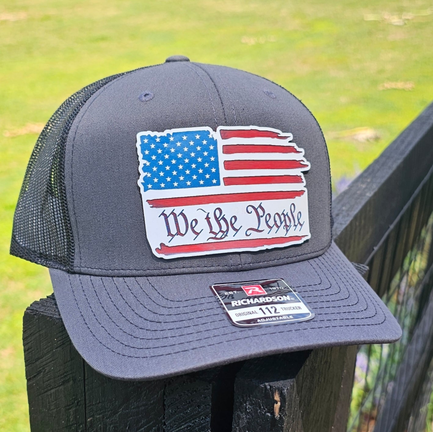 American Flag, We The People, full color acrylic patch, Richardson 112 Hat