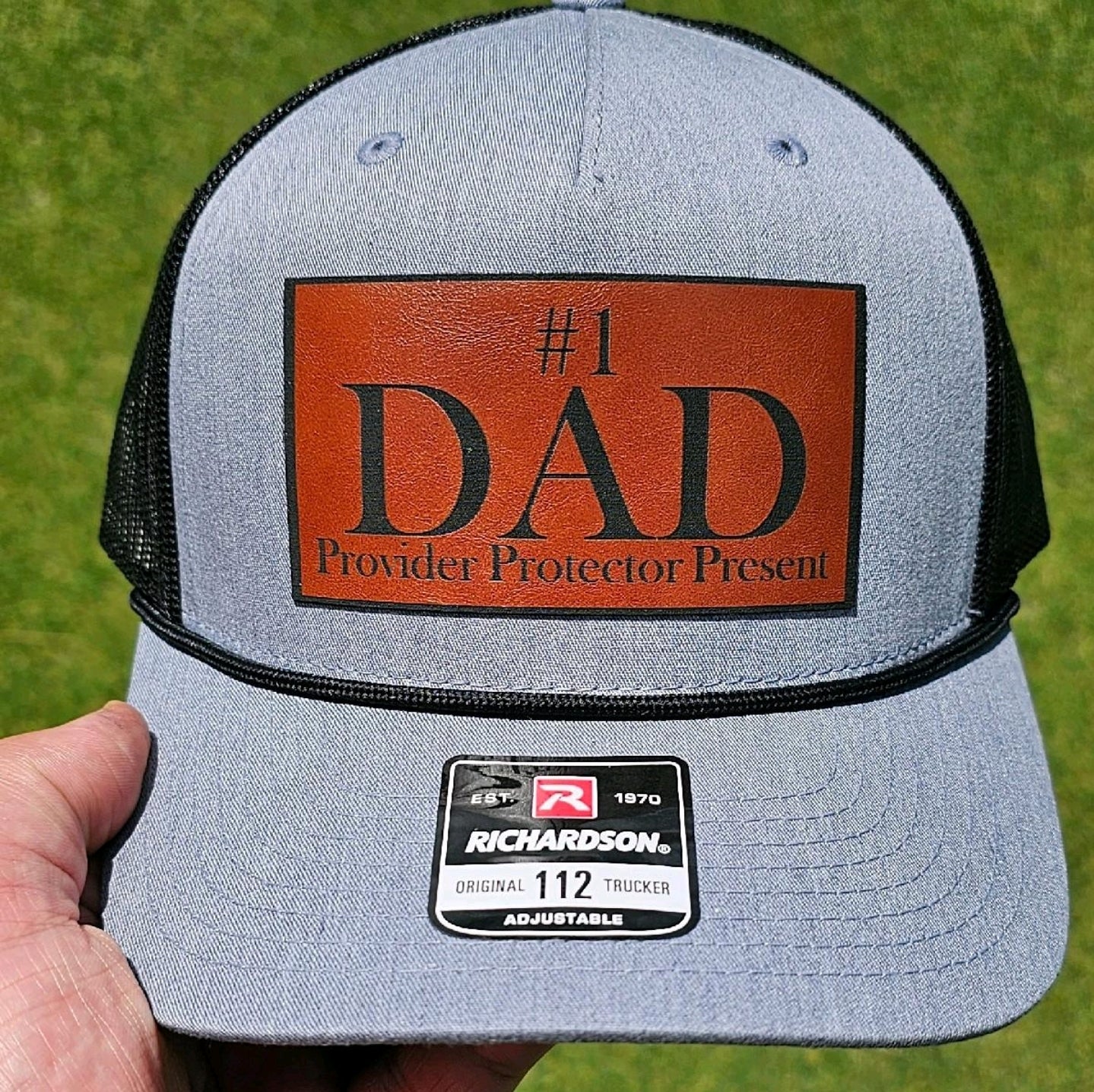 Dad Hat, Number 1 Dad, Father, Children, Wife, Family, Father's Day, Letherett Engraved, Trucker Hat