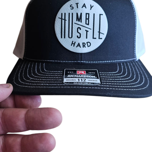 Stay Humble Hustle Hard (Small smudge on center of patch and small black line on patch)  Grade A-