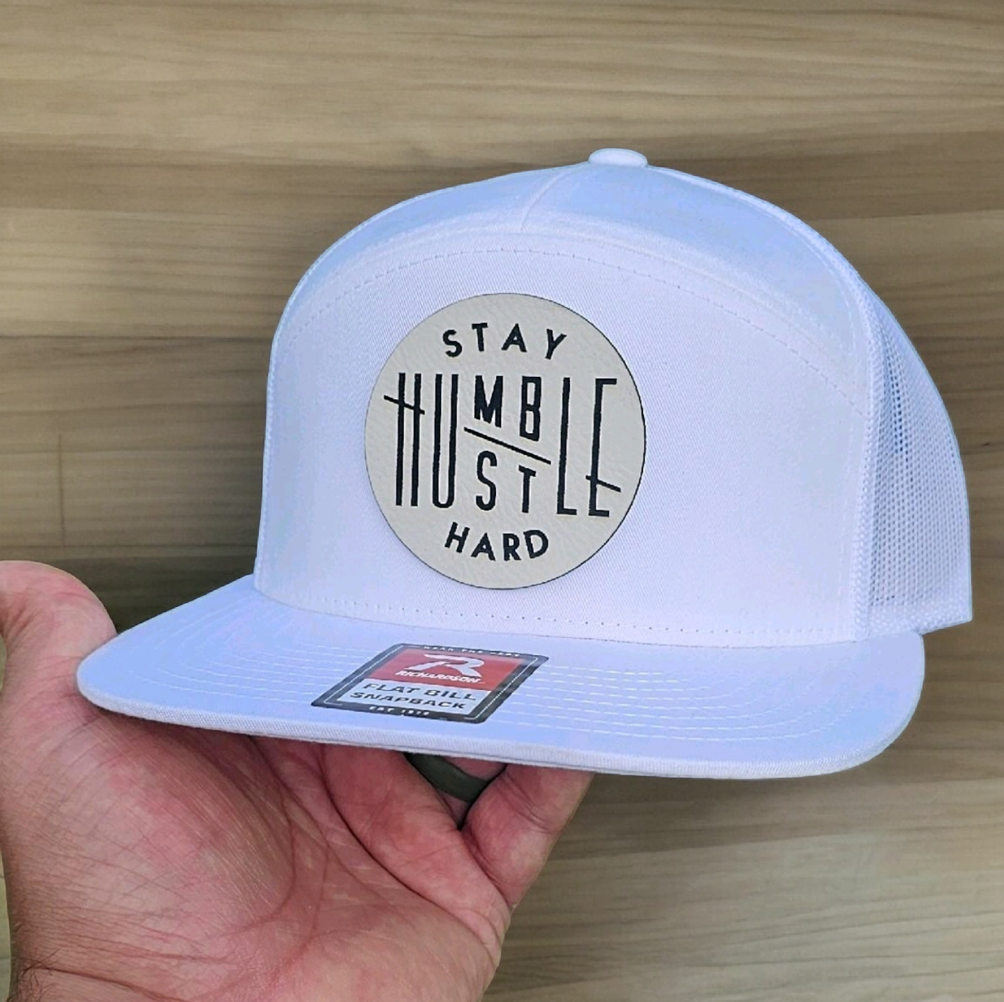 Stay Humble Hustle Hard Blue Collar,
Richardson 168 7 panel Flat Bill Hat,
Baseball Cap