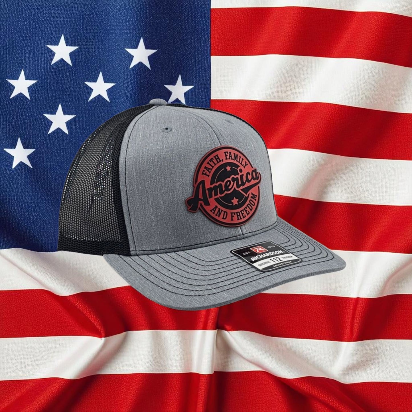 America, Faith, Family, Freedom, Richardson 112 Snapback Trucker Hat